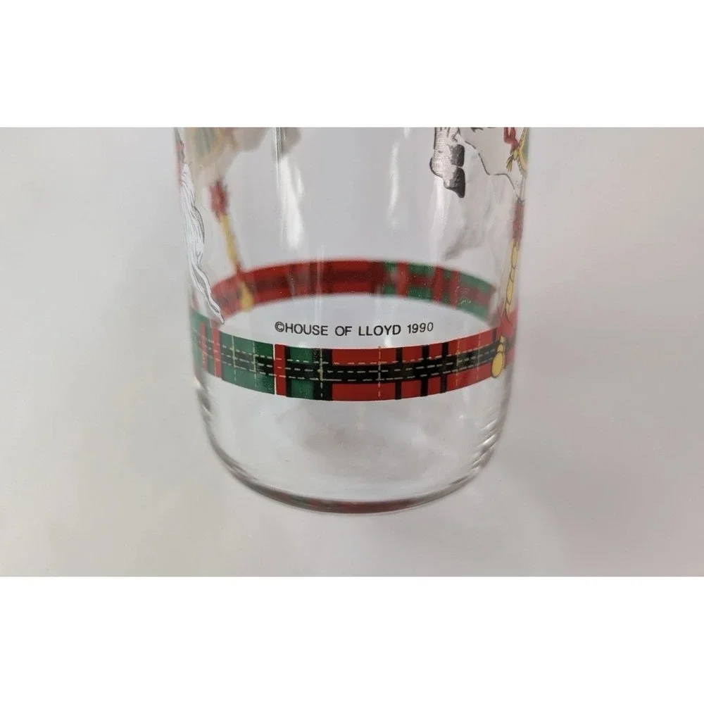 Vintage House of Lloyd Christmas Carousel Horses Tumbler Set of‎ 8 Glasses 1990